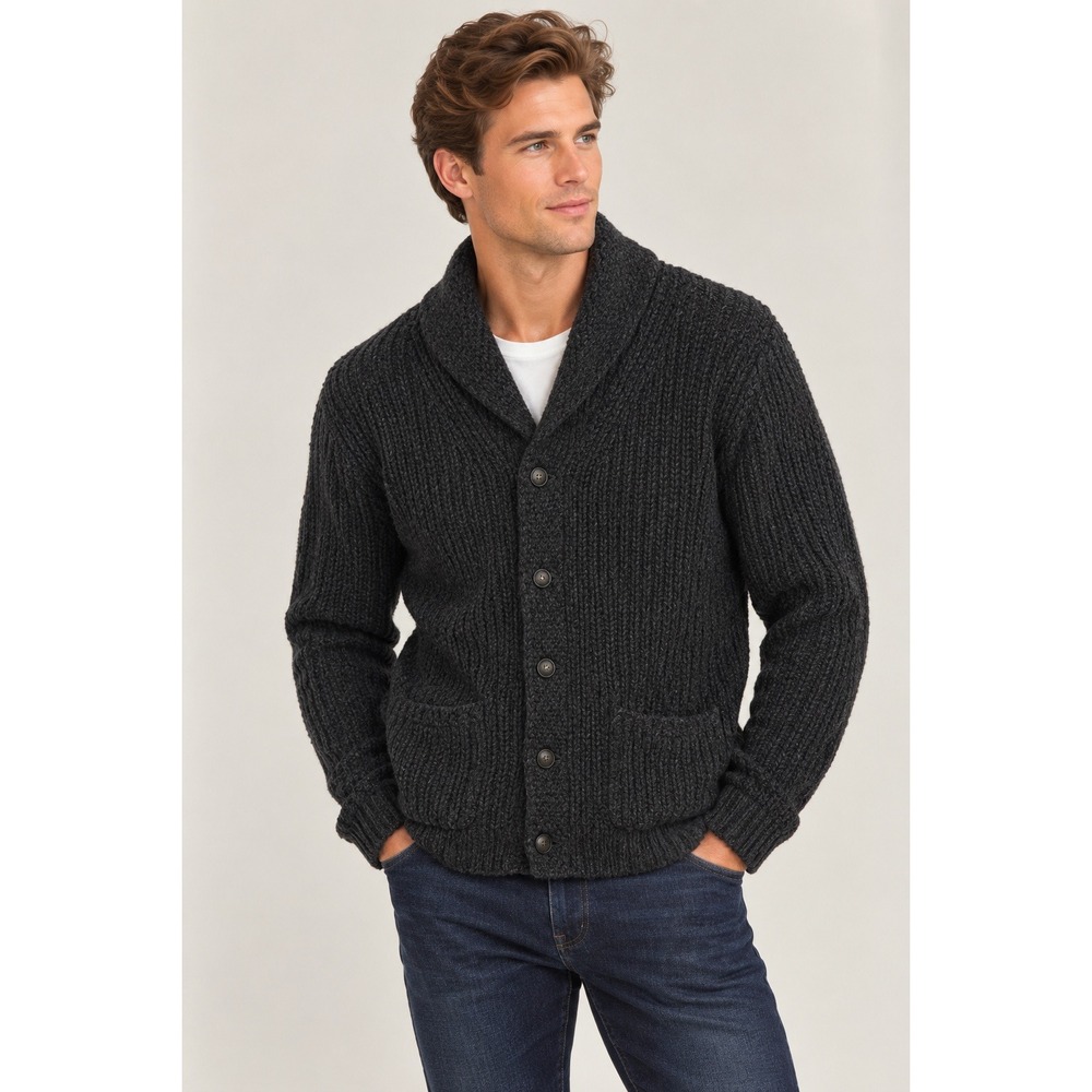 Polo Ralph Lauren Mens XXL Merino Wool Shawl Collar Cardigan Chunky Knit Sweater